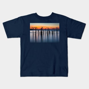 Pelican Silhouettes at Sunset Kids T-Shirt